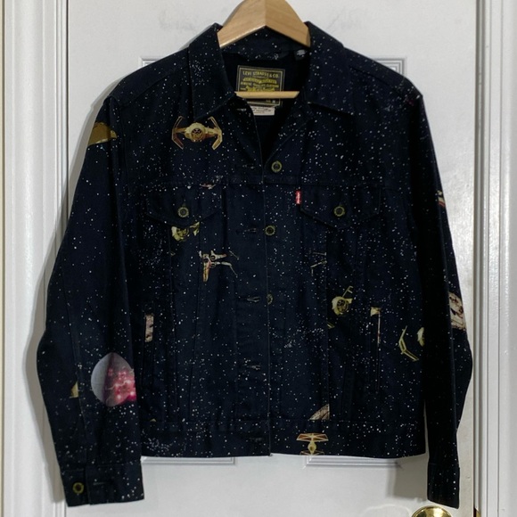 LEVI’S X STAR WARS Limited Edition BLACK DENIM JACKET Size MEDIUM VGC - Picture 16 of 16